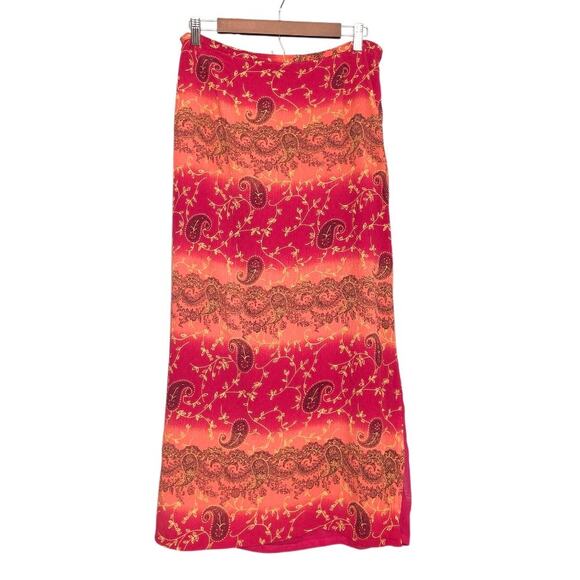 Style & Co. Collection Silk Paisley Design Maxi Skirt Womens 12, 90s Boho Grunge - Picture 1 of 7
